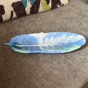 Blue and White Feather Decor